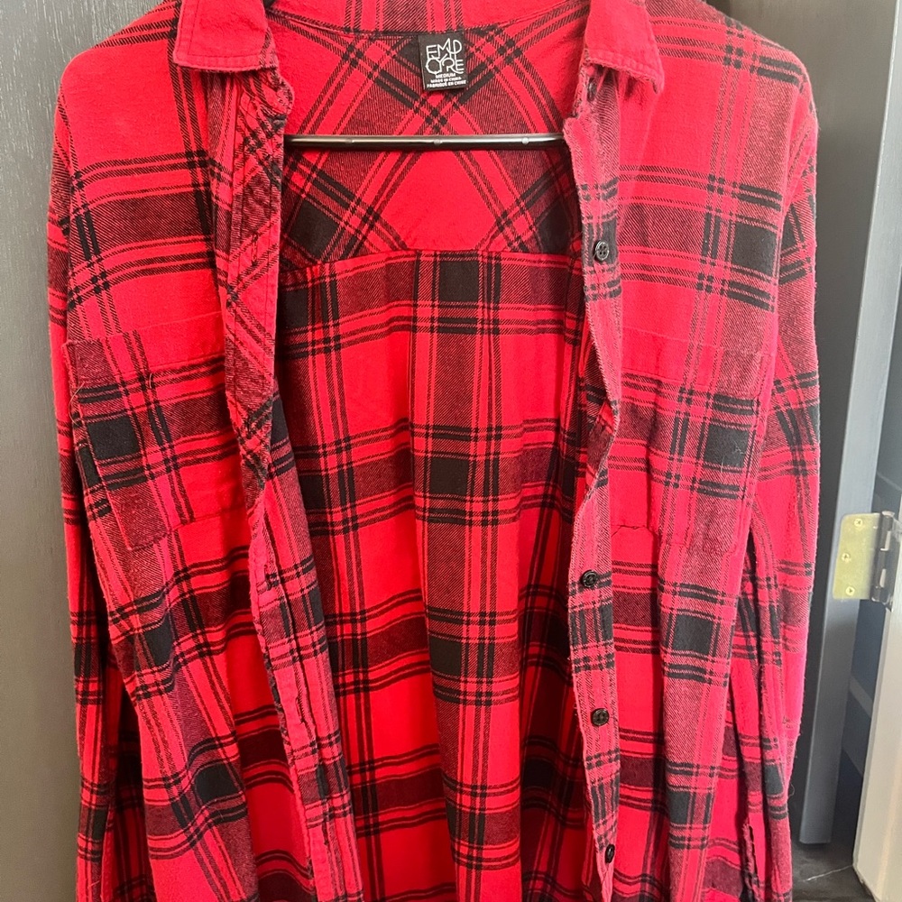 Red and Black Plaid Shirt